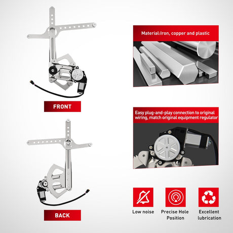 Window Regulator 741-654 Window Regulator/Motor Front Passenger Side Compatible with 1988-2002 Chevrolet Blazer C1500 C2500 C3500 K1500 K2500 K3500 Tahoe GMC Yukon 1996 1997 1998 1999 2000 2001 2002