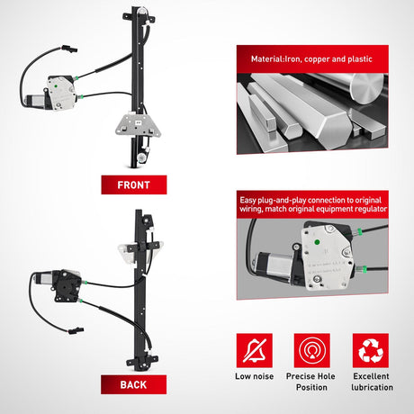 Window Regulator 741-648 Power Window Regulator and Motor Front Passenger Side Compatible with Dodge Dakota 2000 2001 2002 2003 2004,Dodge Durango 1998 1999 2000 2001 2002 2003,Front Left Side