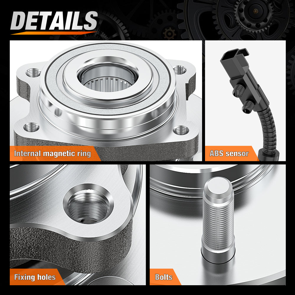 Nilight Front Wheel Hub and Bearing Assembly for Dodge Grand Caravan Chrysler Town & Country 2008 2009 2010 2011 2012 2013 2014 2015 2016, Volkswagen Routan 2009-2014 with ABS&5-Lug, OEM 513273