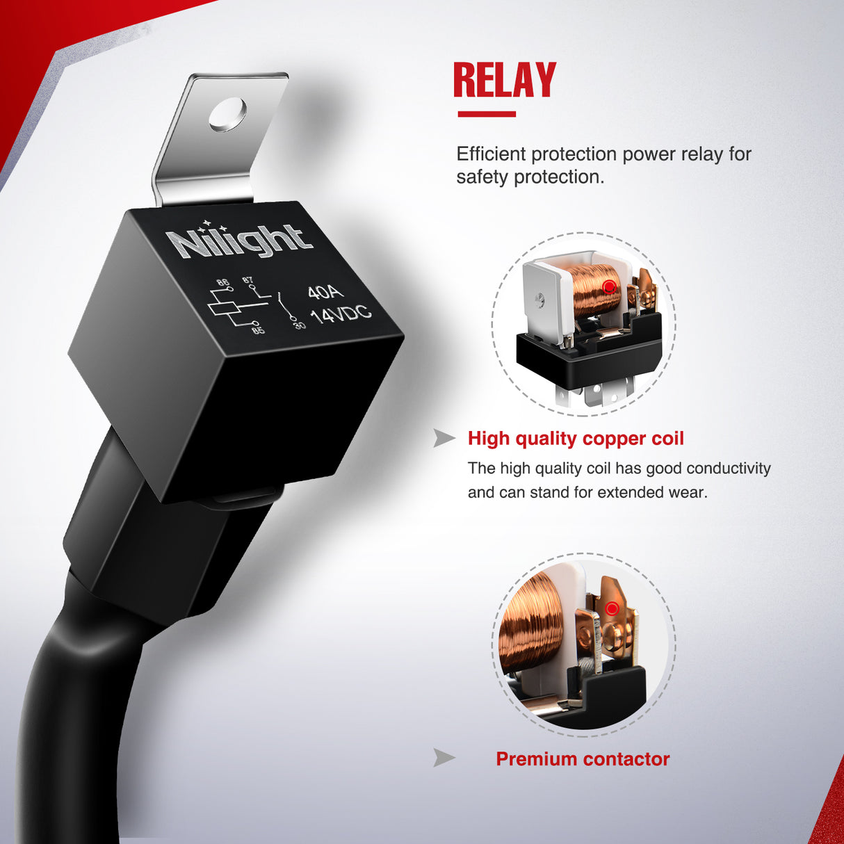 Nilight Wiring Harness Kit Nylon 12 AWG 1 Lead 12V 5Pin Rocker Switch Laser On Off Power Relay Blade Fuse for LED Light Bar Off Road Lights on Cars Jeep Boat Trucks