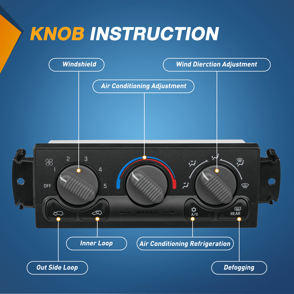 Climate Control Module A/C Heater Climate Control Module Switch Panel Compatible with 1999 2000 2001 2002 Silverado Sierra 2000-2002 Suburban/Tahoe/Yukon XL Truck Replacement Air Conditioning Control Module