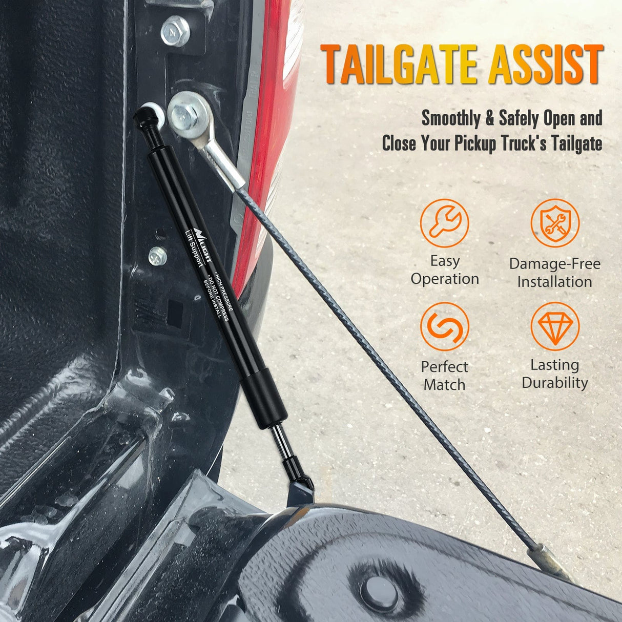 Vehicle Parts & Accessories Pickup Tailgate Assist Shock for 07-21 Toyota Tundra Heavy Duty, Truck Tail Gate Lift Assist Tailgate Shock Damper fit for Toyota Tundra 2007-2012 2013 2014 2015 2016 2017 2018 2019 2020 2021