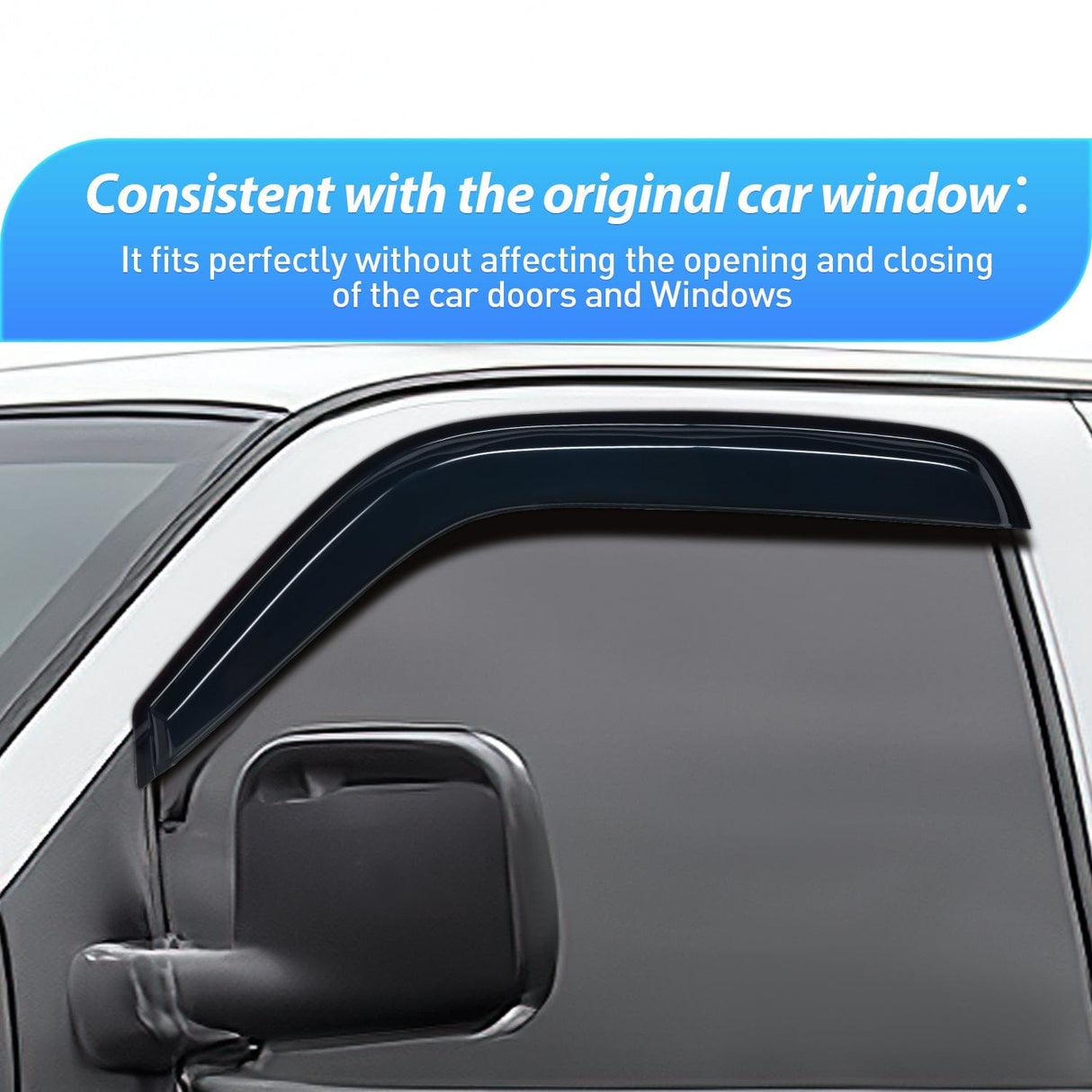 Rain Guards Tape-On Rain Guards for Chevrolet Chevy Express Van 1500 1996-2014 2010 2011 2012 2013 1014, Window Visors Vent Wind Deflectors-2PCS