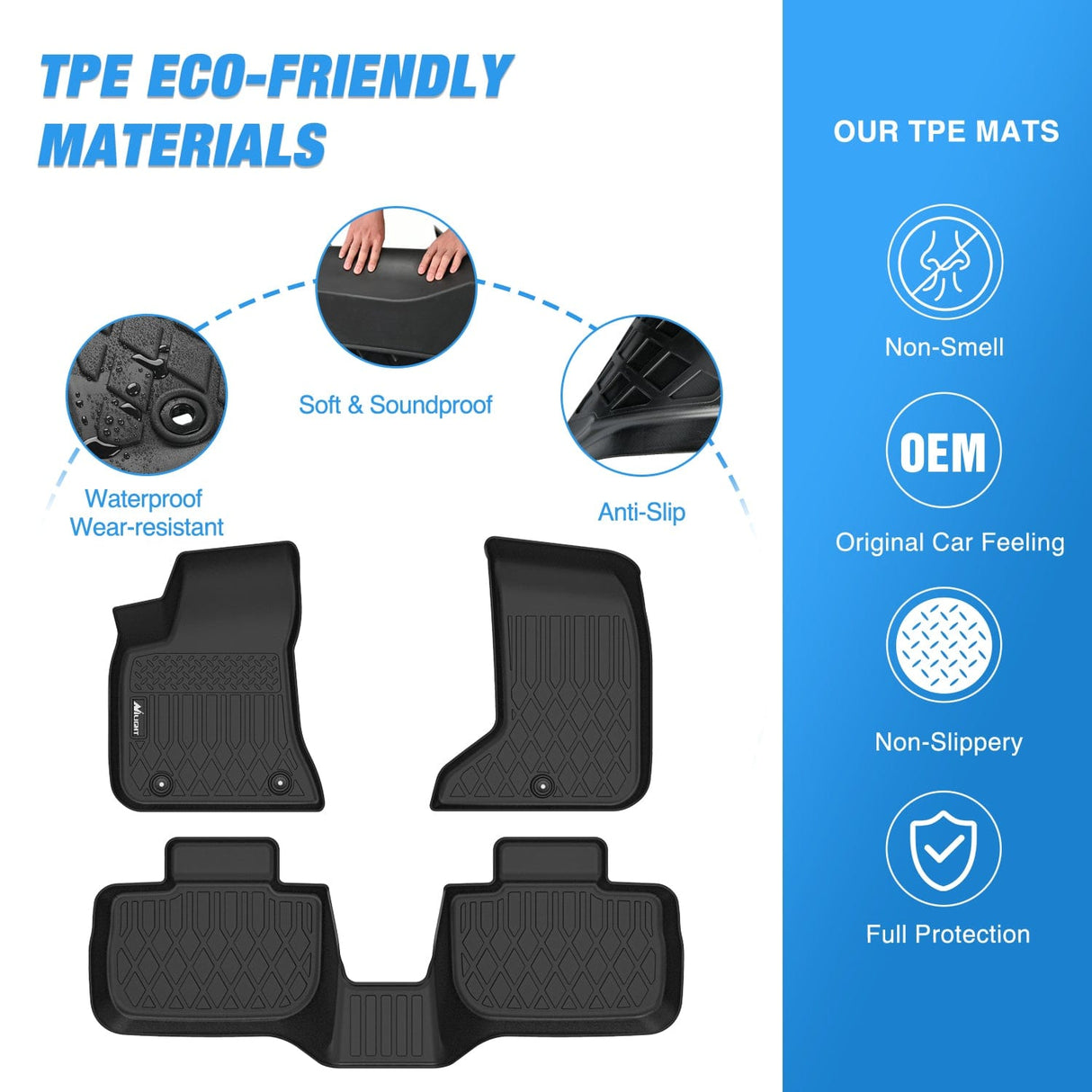 Floor Mat TPE Floor Mats for Dodge Charger AWD Chrysler 300 AWD 2011 2012 2013 2014 2015 2016 2017 2018 2019 2020 2021 2022 2023