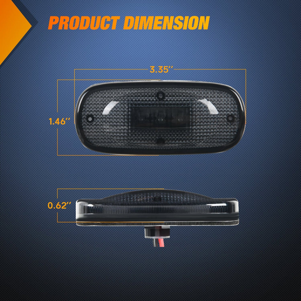 Side Marker Clearance Lights 4 PCS 3 LED Red Amber Wheel Fender Side Marker Lights Smoked Lens Light Compatible With 2003-2009 Dodge Ram 1500 2500 3500 Super Duty