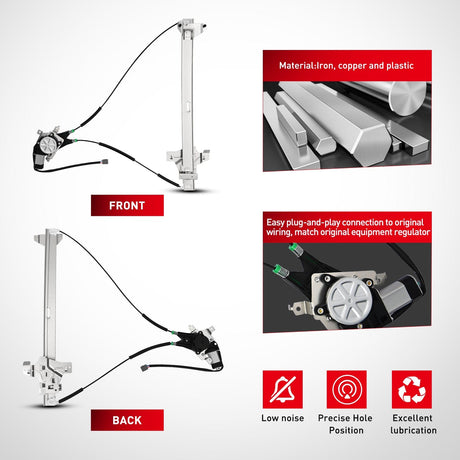 Window Regulator 741-586 Window Regulator/Motor Front Driver Side Compatible with 2003-2014 Ford E150 E250 Econoline E350 E450 E550 Super Duty 2004 2005 2006 2007 2008 2009 2010 2011 2012 2013 2014