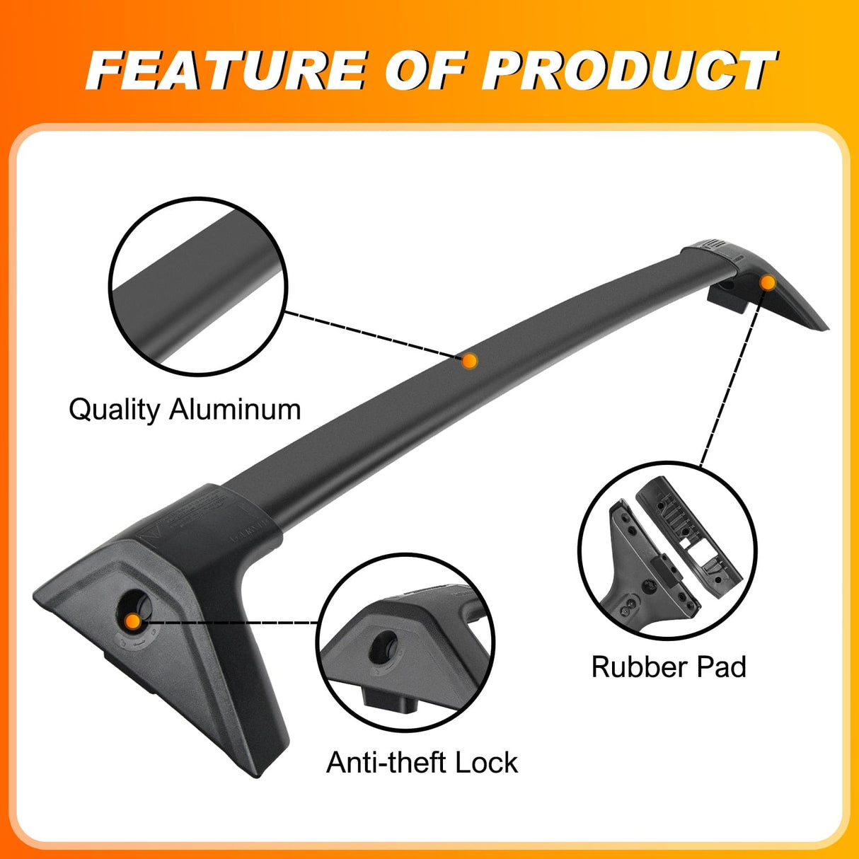 Roof Rack 2019 2020 2021 2022 2023 Toyota RAV4 Roof Rack Cross Bars Aluminum Anti-Theft Lock