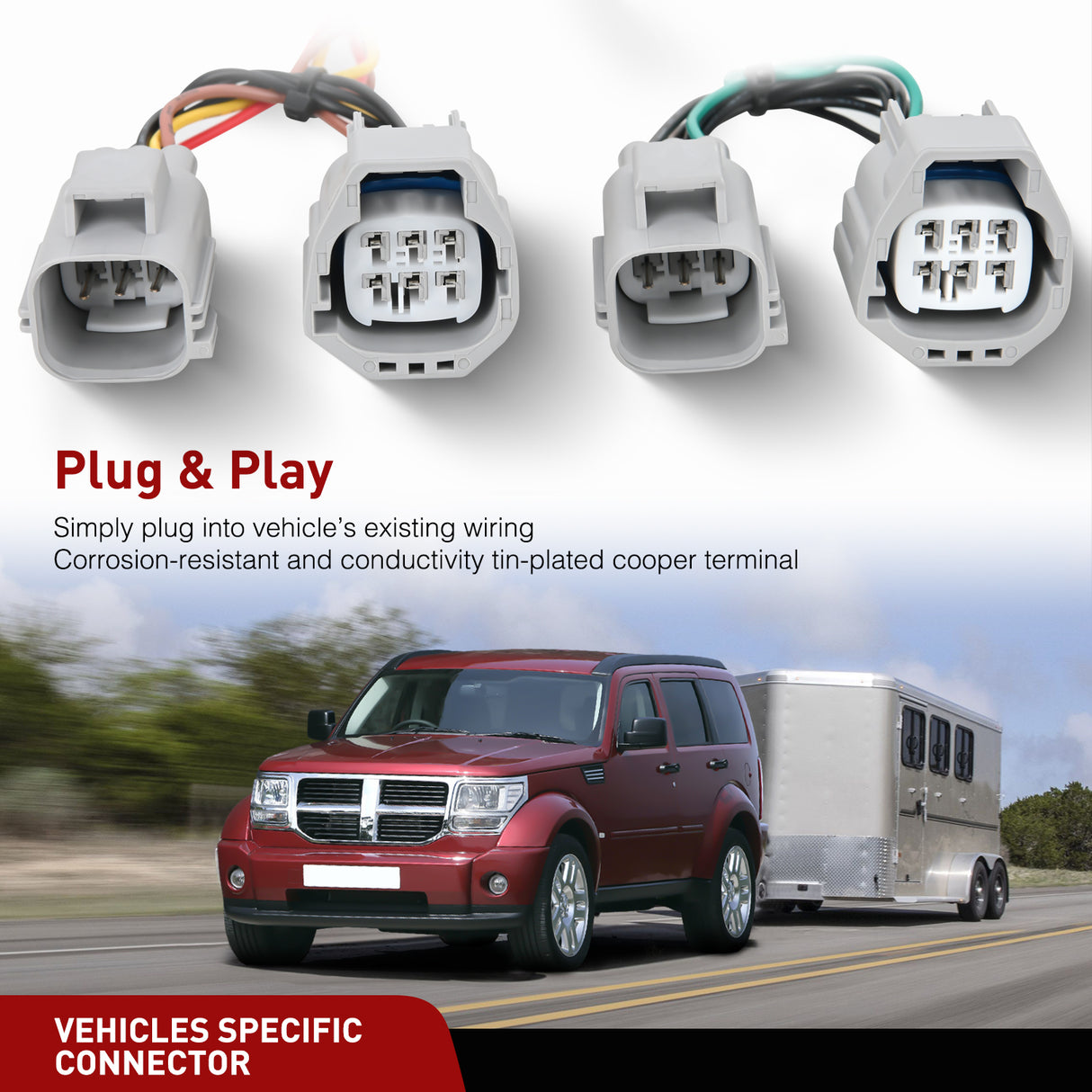 4 Pin Trailer Wiring Harness Kit 56334 Custom for 2007 2008 2009 2010 2011 2012 Dodge Nitro Jeep Liberty