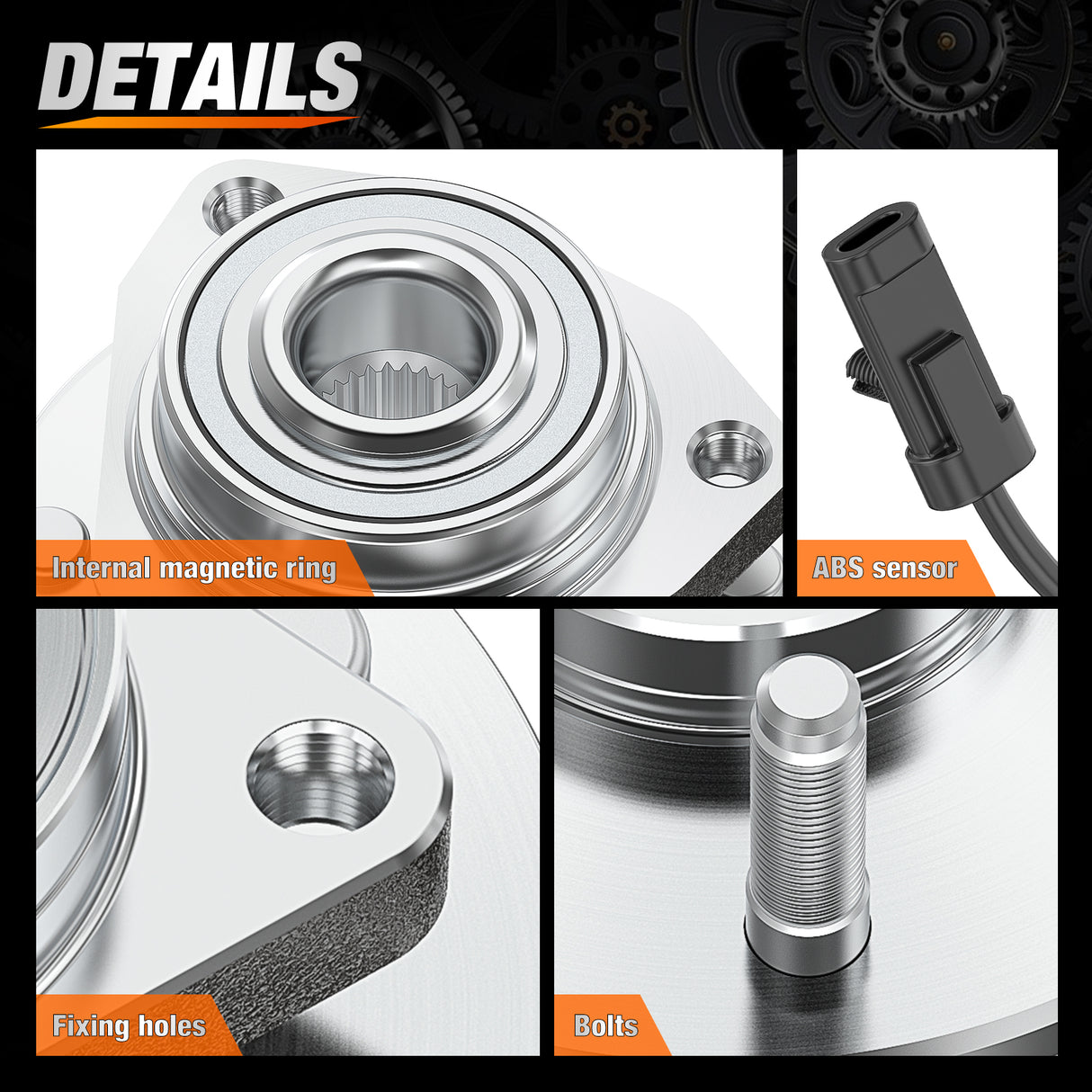 Nilight Front Wheel Hub and Bearing Assembly for Chevrolet Malibu 2004-2006 2007-2011 2012, HHR & Cobalt 2008-2010, Pontiac G6 2005-2010, Saturn Aura 2007-2009 with ABS & 5-Lug, OEM 513214