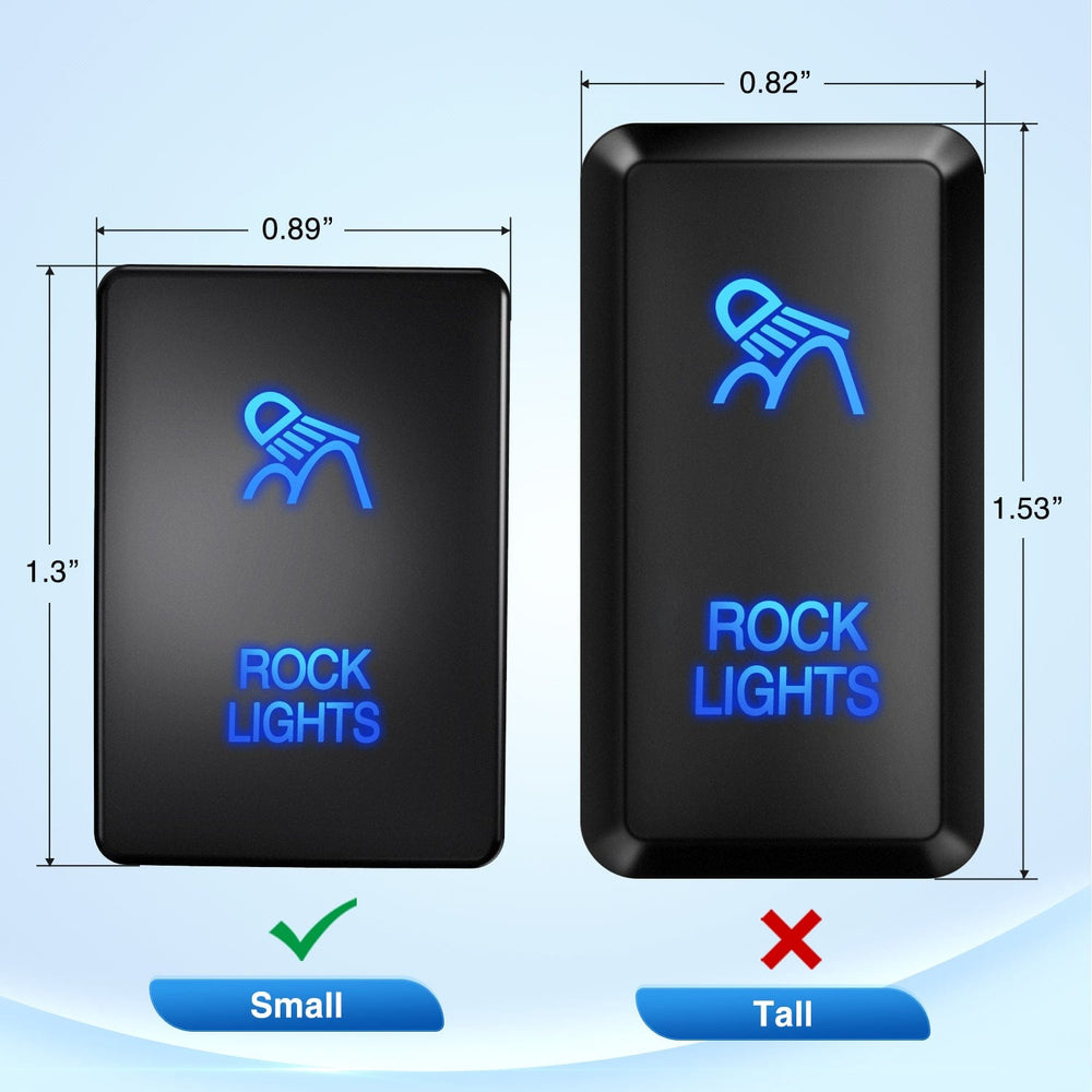 Rocker Switch Toyota Rocker Lights Push Button Square Switch 12V ON Off Switch with Connector Wire Kit