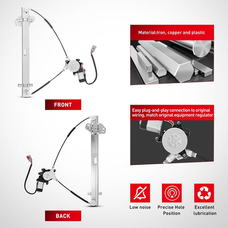 Window Regulator Power Window Regulator with Motor Assembly Replacement for Honda CR-V 2002 2003 2004 2005 2006, Front Passenger Side, 741-303