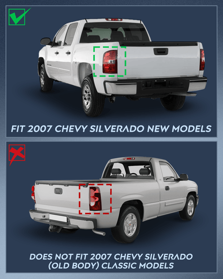 Headlight Assembly Headlight and Taillight Assembly Compatible with 2007 2008 2009 2010 2011 2012 2013 Silverado 1500 2007-2014 Silverado 2500HD 3500HD Black Housing Amber Reflector with Red Housing Tail Light