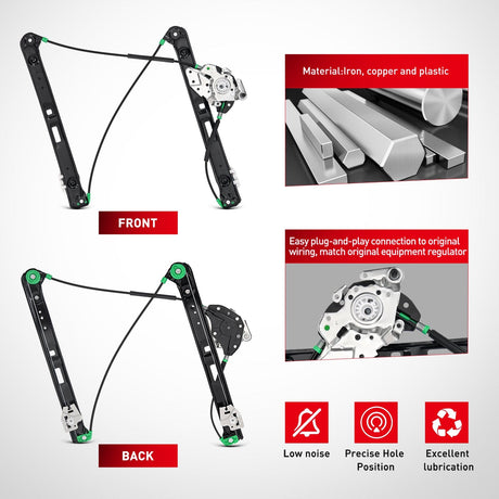 Window Regulator 740-484 Front Driver Side Power Window Regulator,Compatible with BMW E46 323i 325i 325xi 328i 330i 330xi 1999 2000 2001 2002 2003 2004 2005