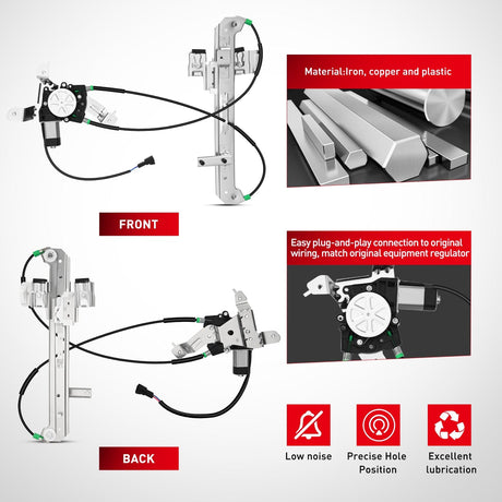 Window Regulator Power Window Regulator with Motor Rear Passenger Side,Compatible with Cadillac Escalade/Chevy Tahoe/GMC Yukon 2002 2003 2004 2005 2006,Rear Right,748-229