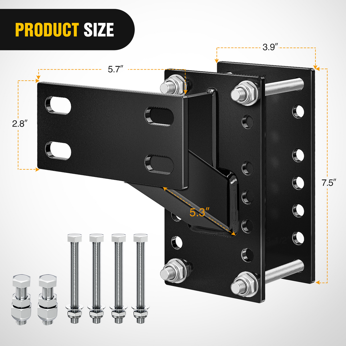 Nilight Spare Tire Carrier Trailer Spare Tire Mount Boat Trailer Carrier Bracket Utility Trailer Accessories Fits 4 & 5 & 6 Lugs Trailer Wheels on 4Inch 4.5Inch 4.75Inch 5Inch and 5.5Inch Bolt Patterns 150 Lbs