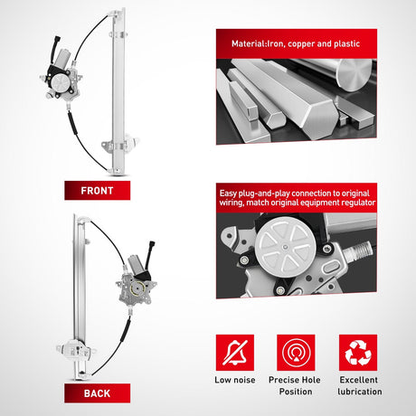 Window Regulator Front Passenger Window Regulator with Motor, Compatible with Nissan Frontier 2005 2006 2007 2008 2009 2010 2011 2012 2013 2014 2015, Power Window Lift Motor Assembly, 741-349