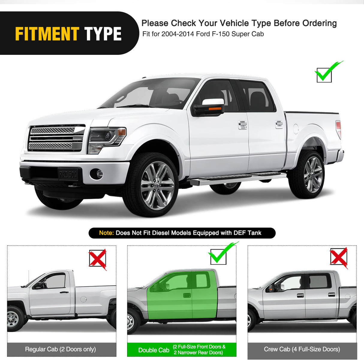 Nilight Running Boards 6 inch Side Step Nerf Bars Easy Bolt-On Installation