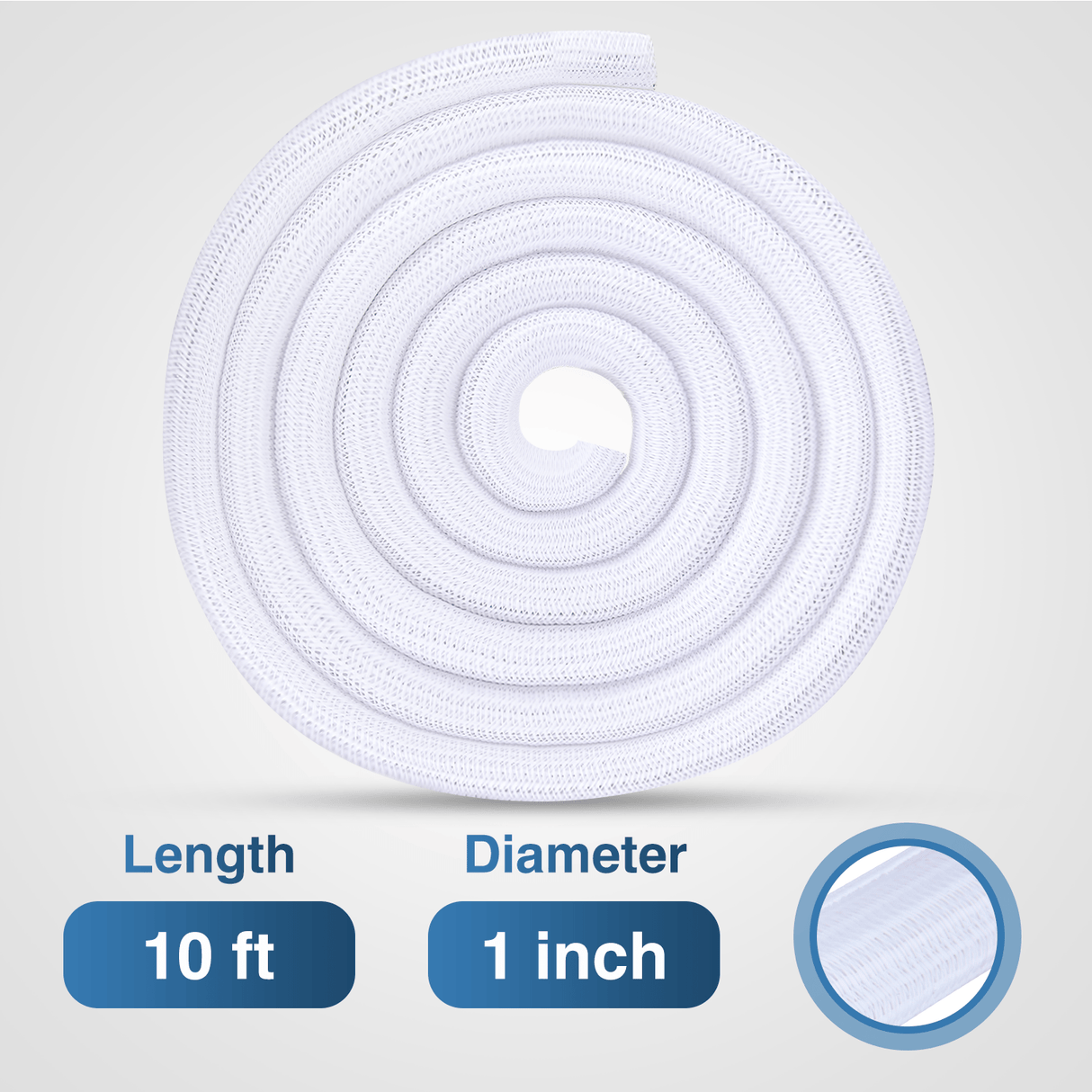 Wiring Harness Kit 25ft-1inch White Cable Management Sleeves