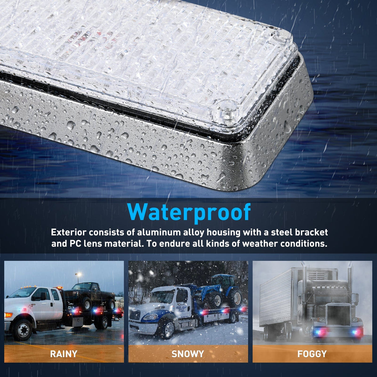 led strobe light 42LED Red Blue Wireless Magnetic Strobe Lights Surface Mount Waterproof 5 Patterns (Pair)