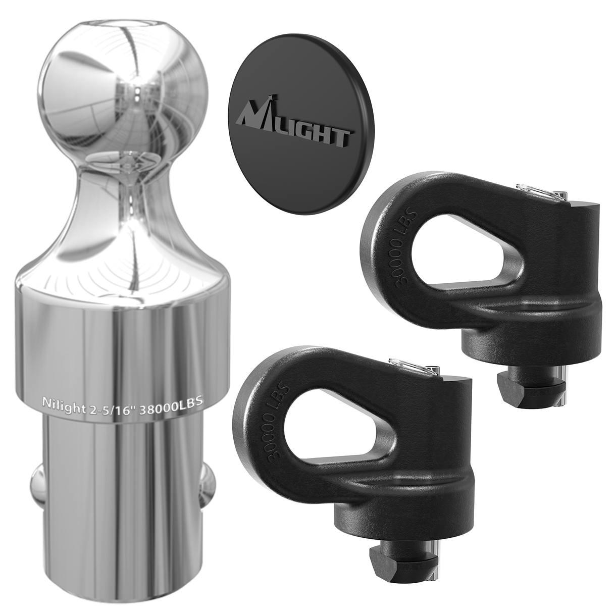 Nilight Puck System Gooseneck Hitch Kit (60692) for 2016-2025 Chevy Silverado & GMC Sierra & Nissan Titan XD, 2013-2025 Ford F250 F350 F450, 2-5/16Inch Ball and Chain Anchor w/Storage Box