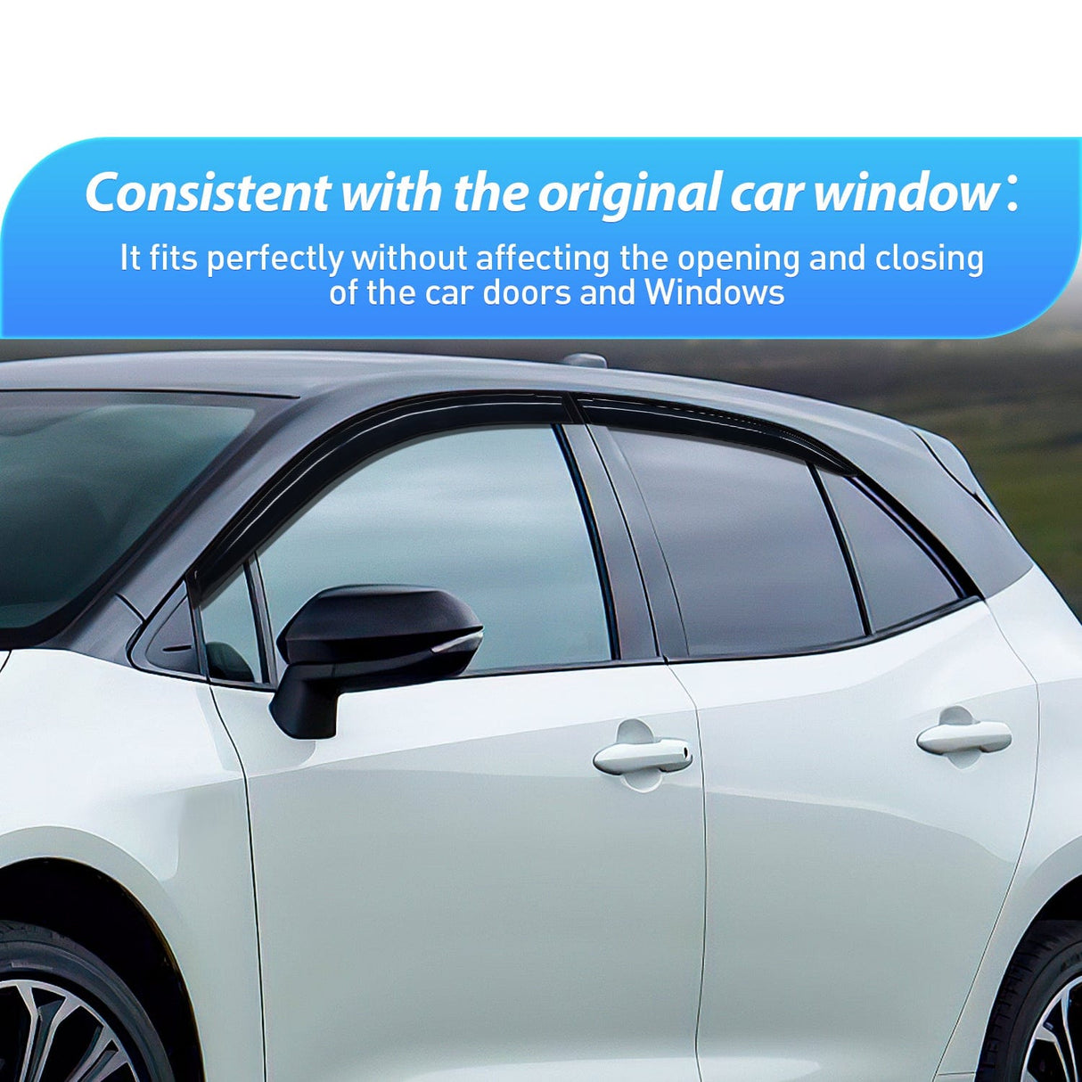 Rain Guards Window Rain Guards for Toyota Corolla 2014 2015 2016 2017 2018 2019, Out-Channel Window Visors Vent Wind Deflectors-4PCS