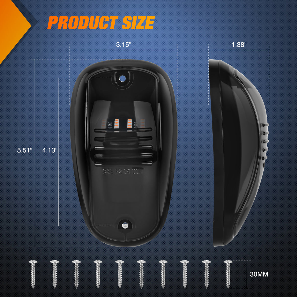 Nilight Cab Roof Marker Light 5 PCS 16 LED Smoked Lens Amber Top Clearance Lights Kit Waterproof Surface Mount for Ford Dodge Ram SUV POV Pickup Trucks