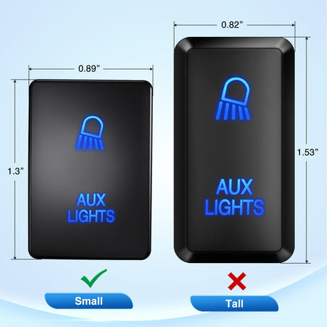 Rocker Switch Toyota AUX Lights Push Button Toyota AUX Lights Push Button Square Switch 12V ON Off Switch with Connector Wire Kit Switch 12V ON Off Switch with Connector Wire Kit