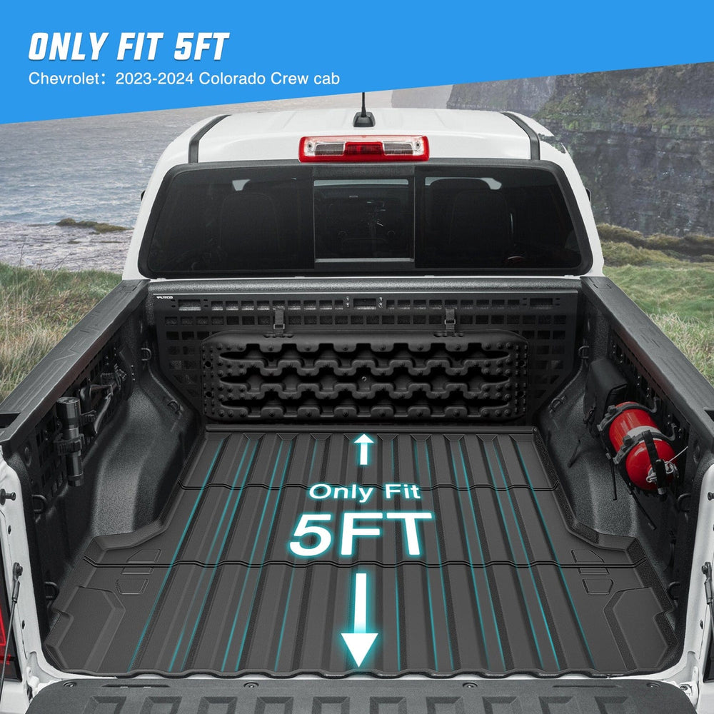 Truck Bed Mat 5ft Rubber Short Bed For 2023 2024 Chevy Colorado