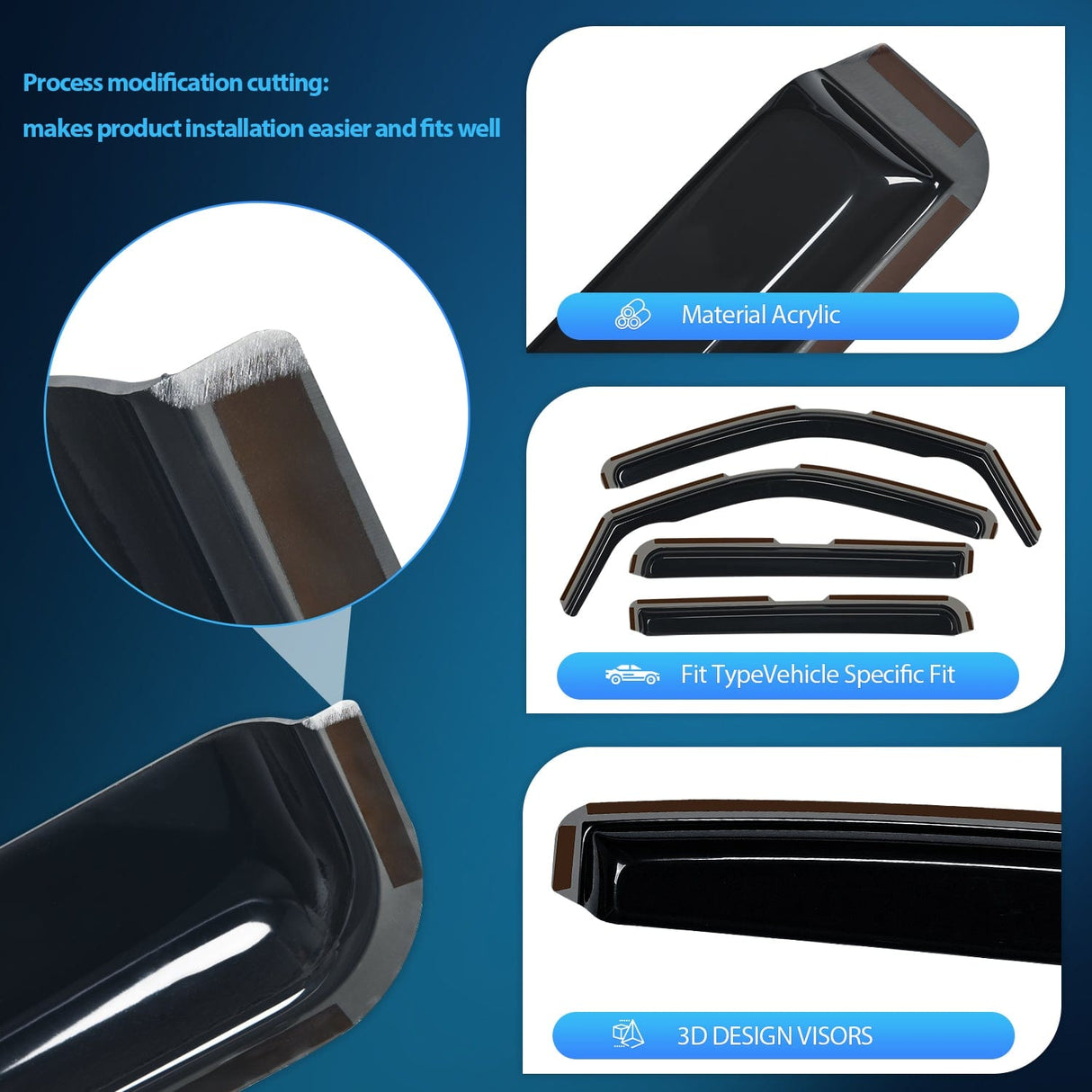 Rain Guards in-Channel Rain Guards for Frontier Crew Cab 2022 2023 2024 2025, Vent Window Visors, Original Window Deflectors-4PCS