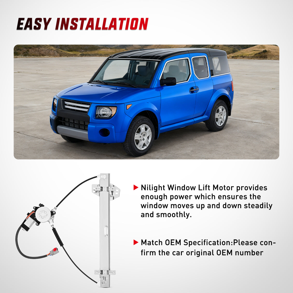 748-131 Power Window Regulator and Motor Front Driver Side Compatible with Honda Element 2003 2004 2005 2006 2007 2008 2009 2010 2011,Front Left Side