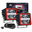 Motor Vehicle Lighting 3 Inch 20W 2200LM DRL Spot Cube LED Pods (Pair) | 16AWG DT Wire