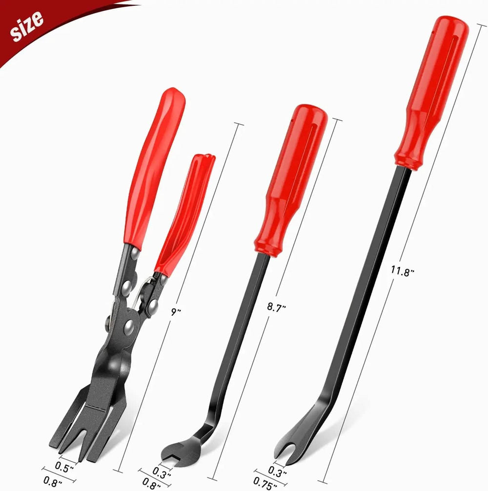 retainer clips 3 Pcs Auto Trim Removal Tool Red