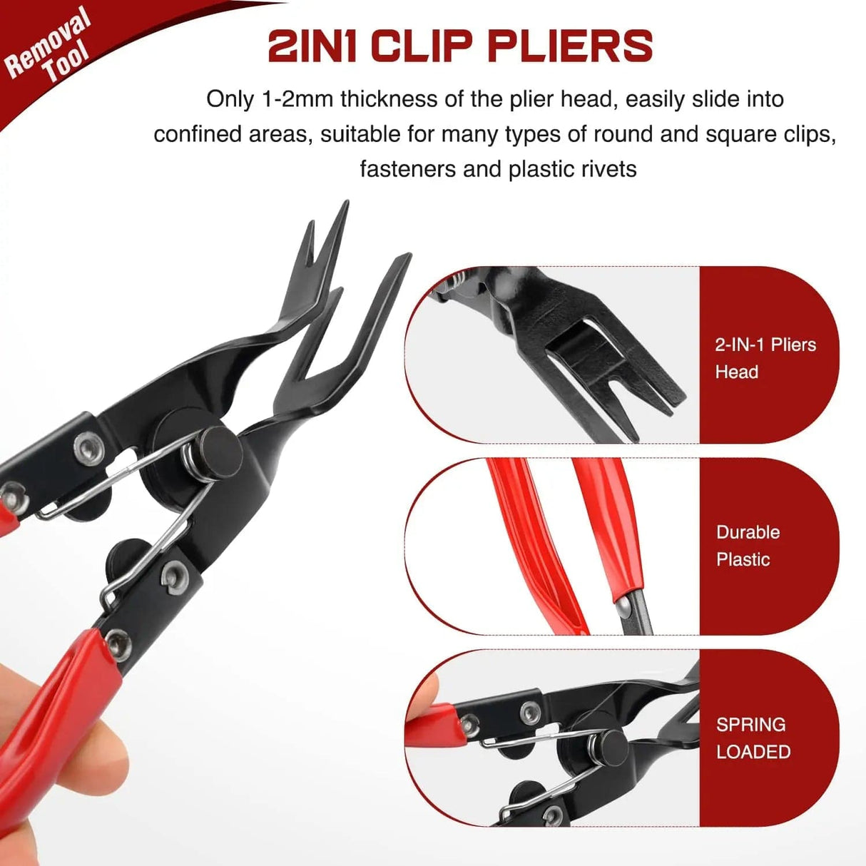 retainer clips 3 Pcs Auto Trim Removal Tool Red