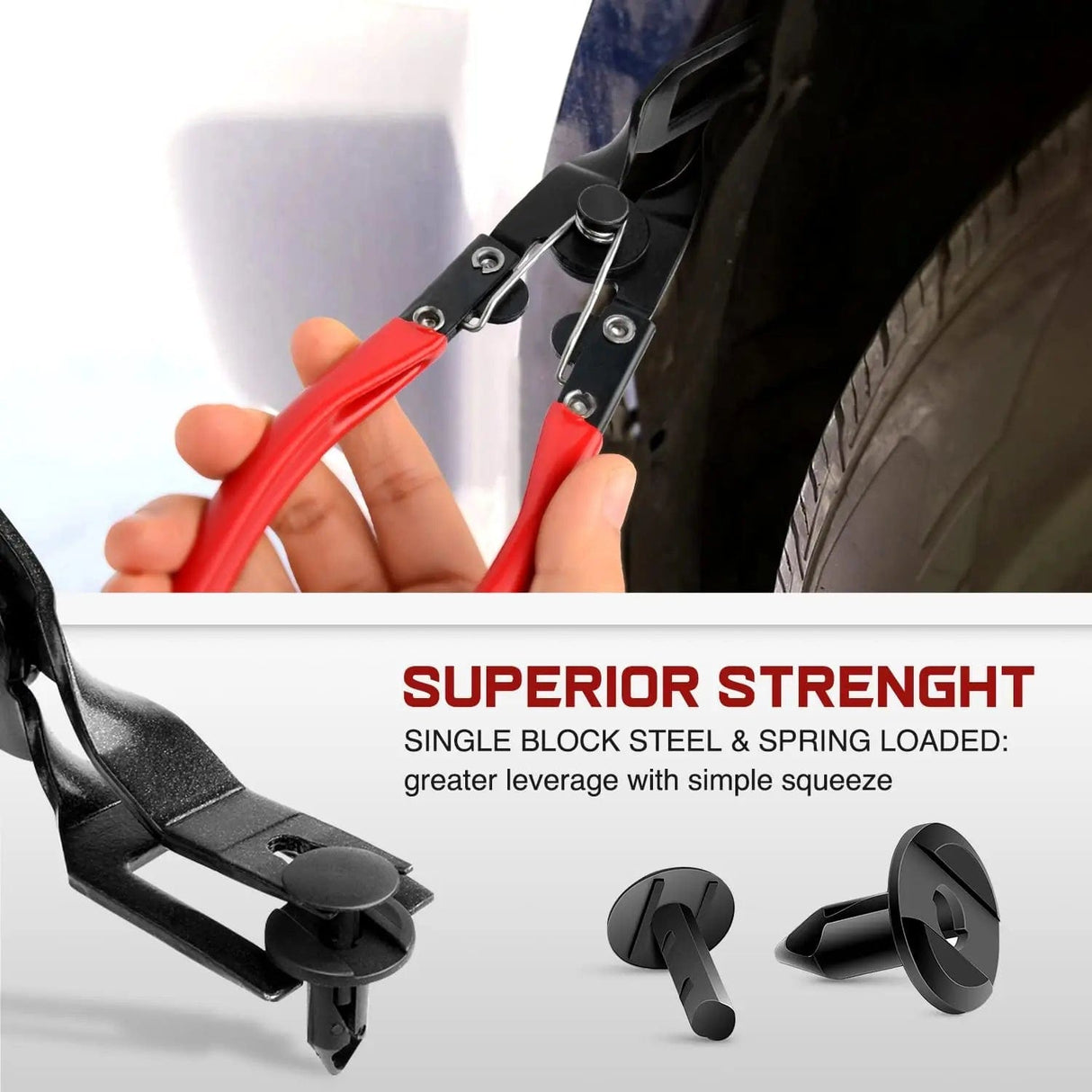 retainer clips 3 Pcs Auto Trim Removal Tool Red