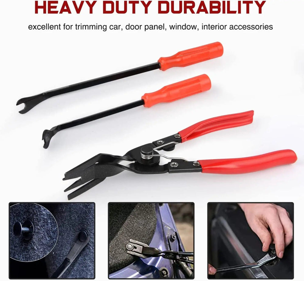 retainer clips 3 Pcs Auto Trim Removal Tool Red
