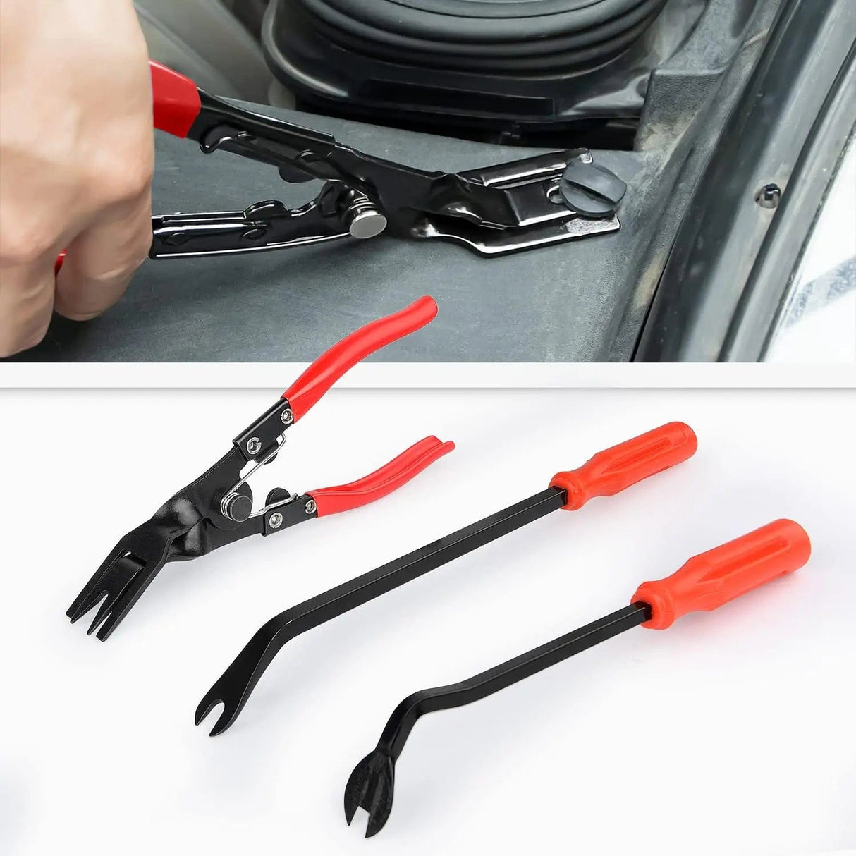 retainer clips 3 Pcs Auto Trim Removal Tool Red