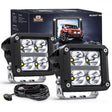 LED Work Light 3.2 Inch 20W 2510LM Square Spot DRL Led Pods (Pair) | 16AWG DT Wire
