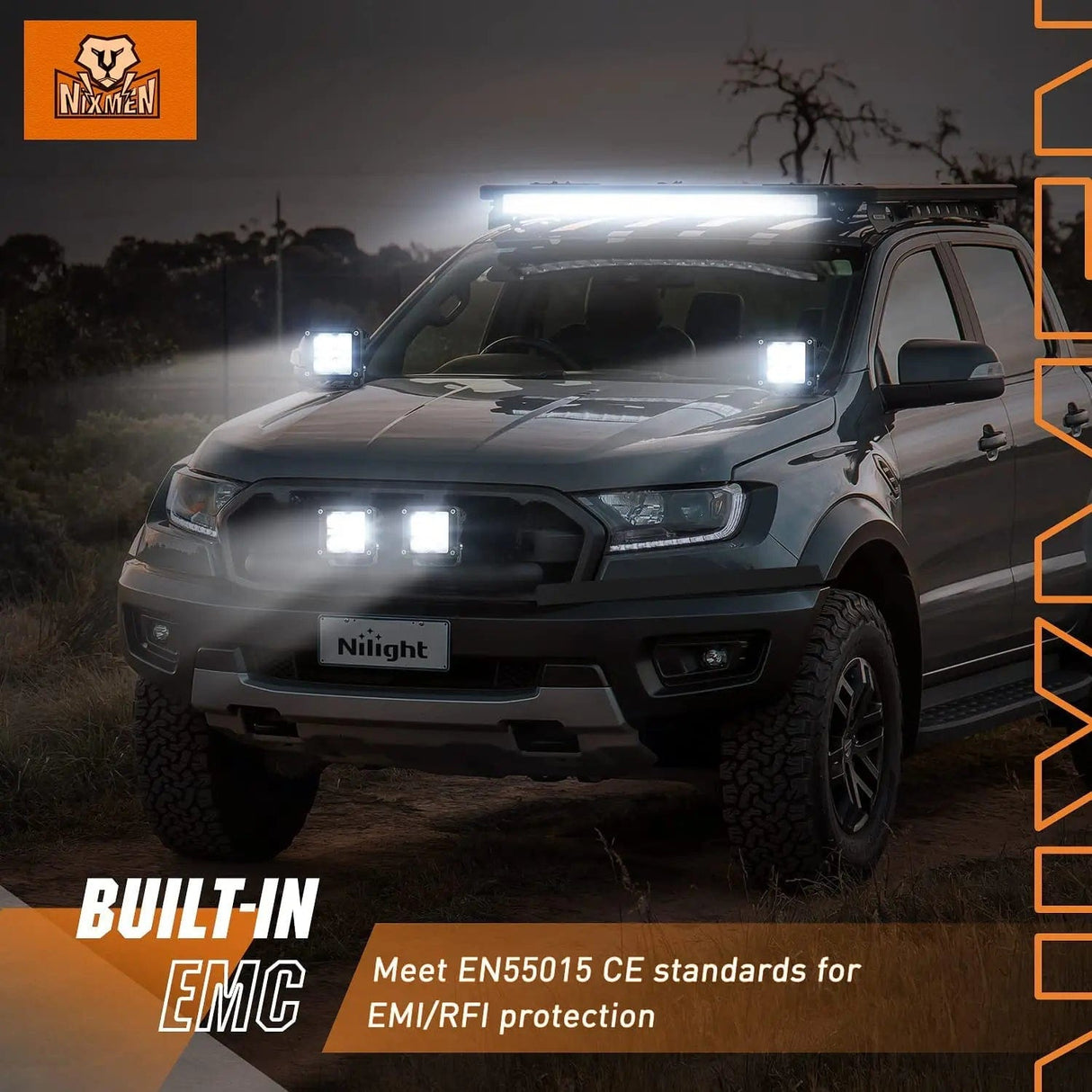 LED Work Light 3.2 Inch 20W 2510LM Square Spot DRL Led Pods (Pair) | 16AWG DT Wire