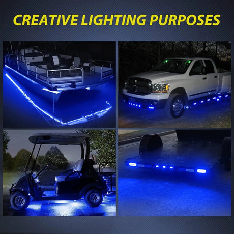 Side Marker Clearance Lights 3.8 Inch 6 LEDs Blue Side Marker Lights (10 Pcs)