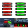 Side Marker Clearance Lights 3.8 Inch 6 LEDs Red Green Side Marker Lights (10 Pcs)