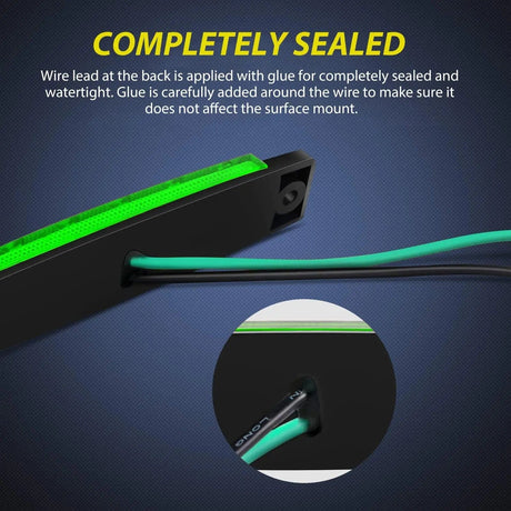 Side Marker Clearance Lights 3.8 Inch 6 LEDs Red Green Side Marker Lights (10 Pcs)