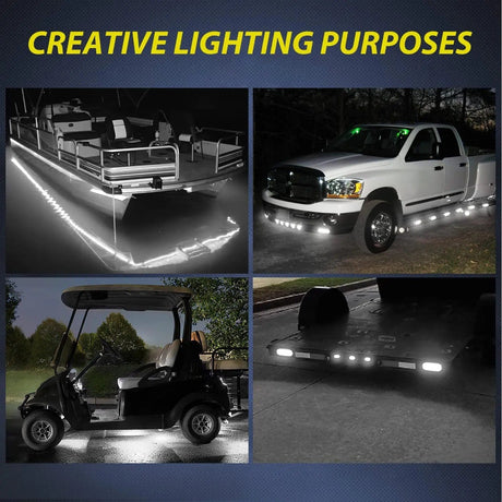 Side Marker Clearance Lights 3.8 Inch 6 LEDs White Side Marker Lights (10 Pcs)