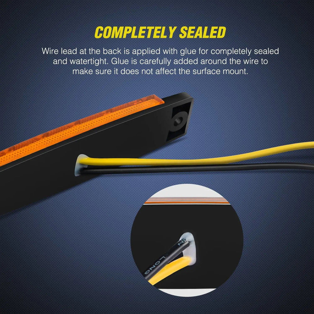 Trailer Light 3.8” 6 LEDs Amber Side Marker Lights (10 Pcs)