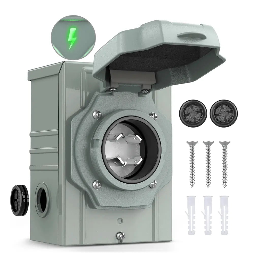 30 Amp 4 Prong Generator Power Inlet Box - Nilight