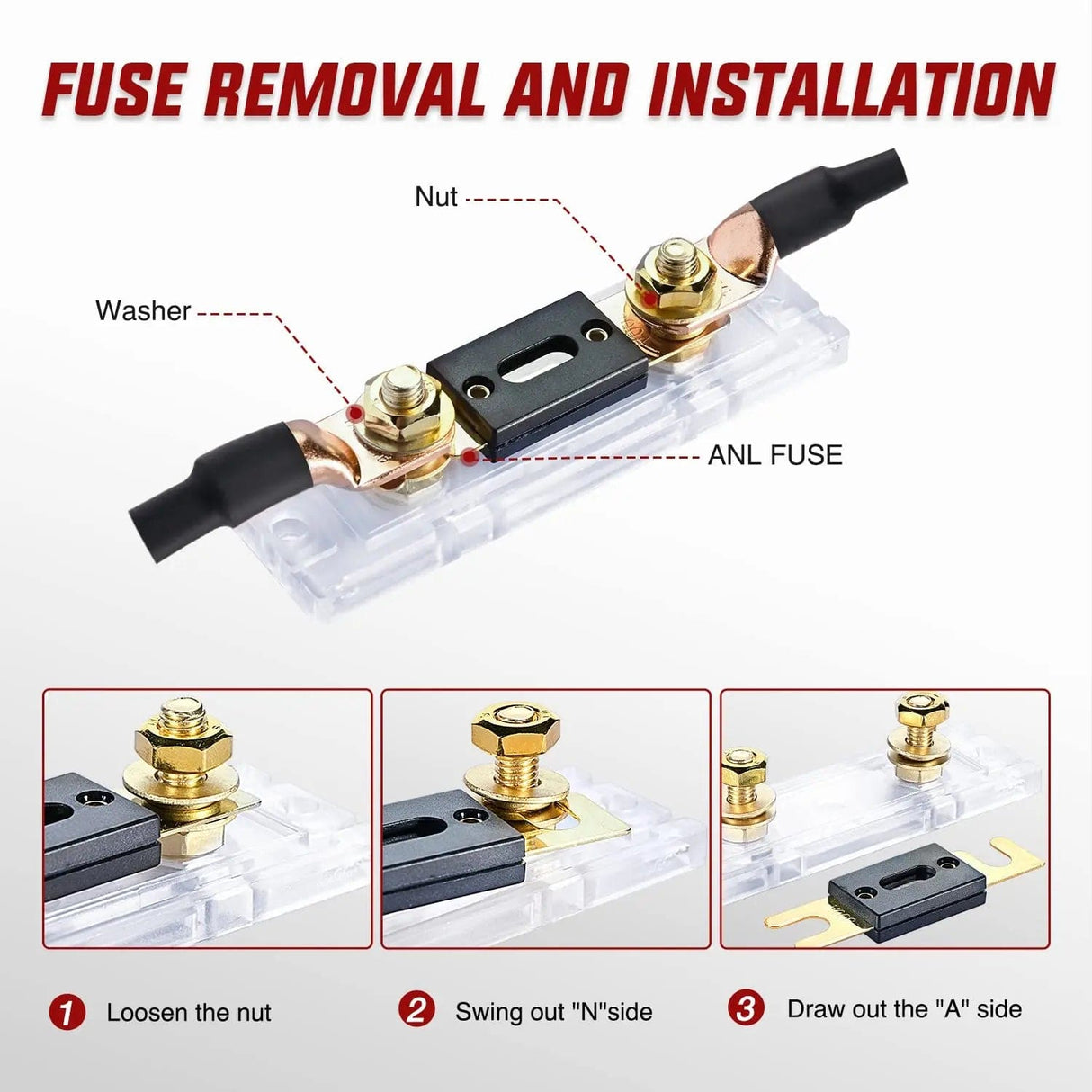 Wiring Harness Kit 300A ANL Fuse with ANL Fuse Holder