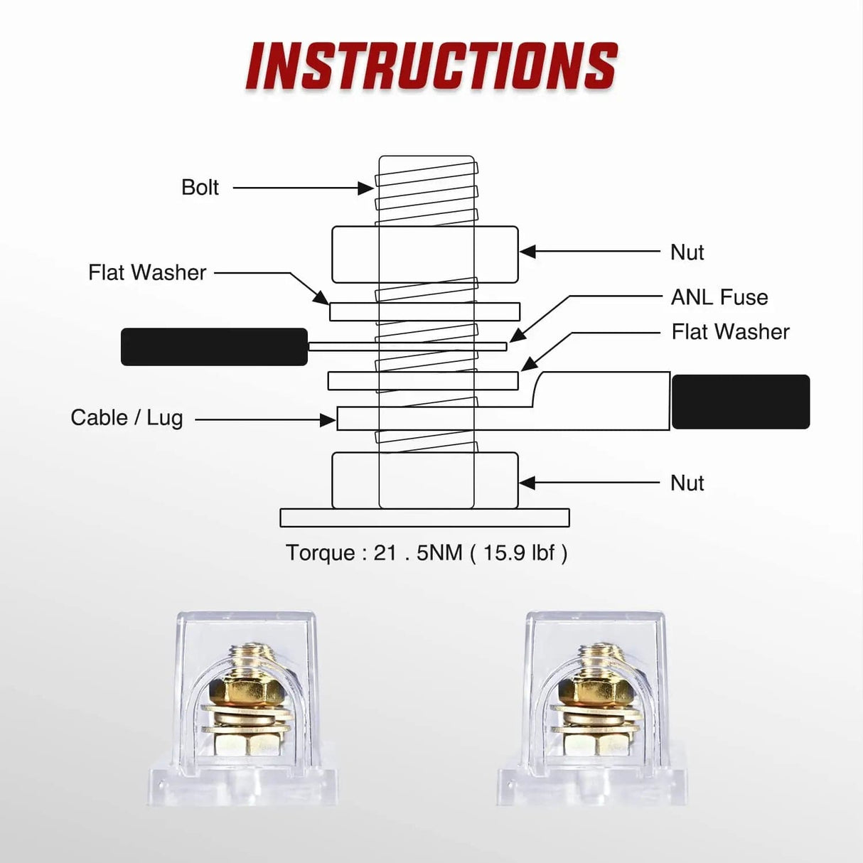 Wiring Harness Kit 300A ANL Fuse with ANL Fuse Holder