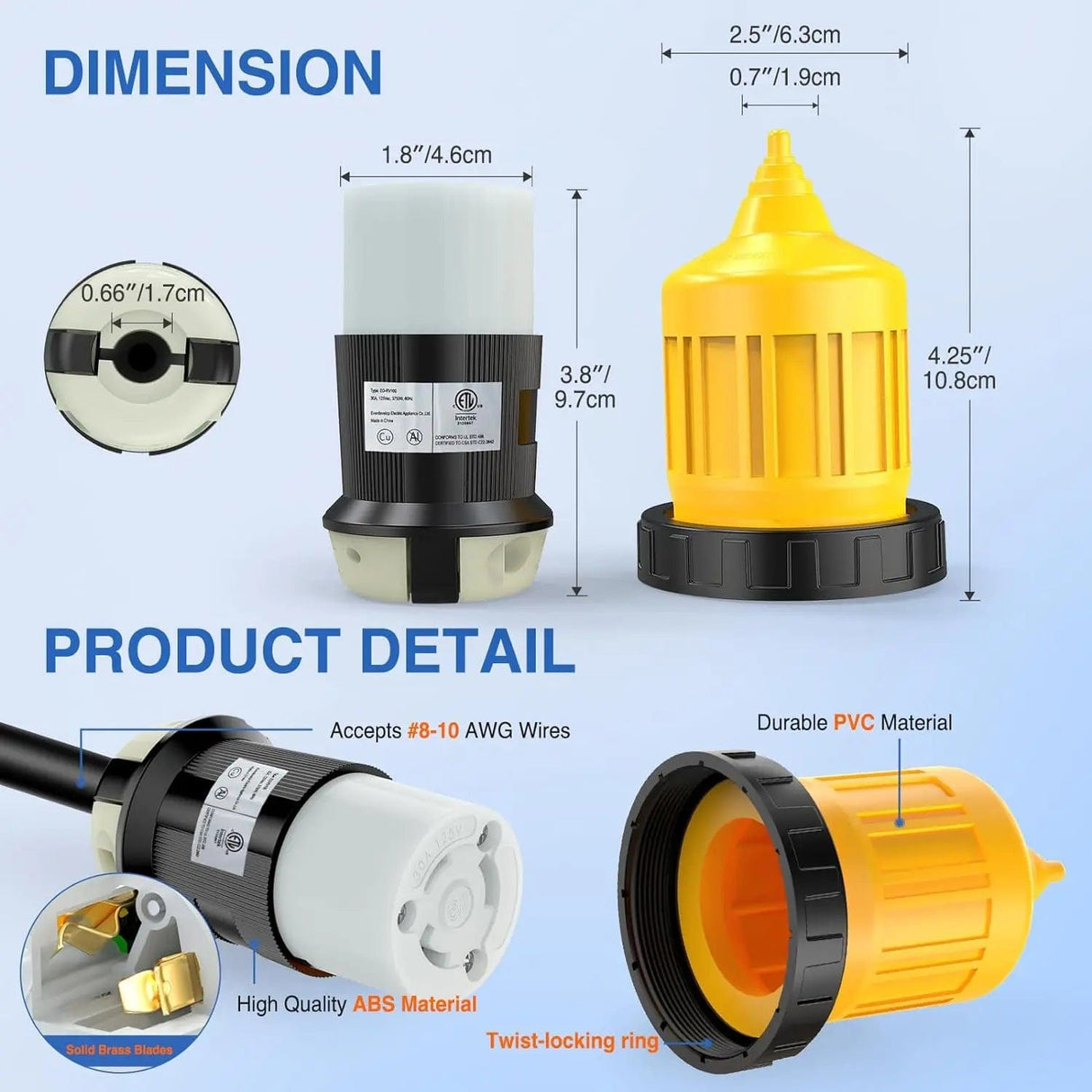 RV Parts 30AMP Shore Power Inlet Receptacle Locking Ring