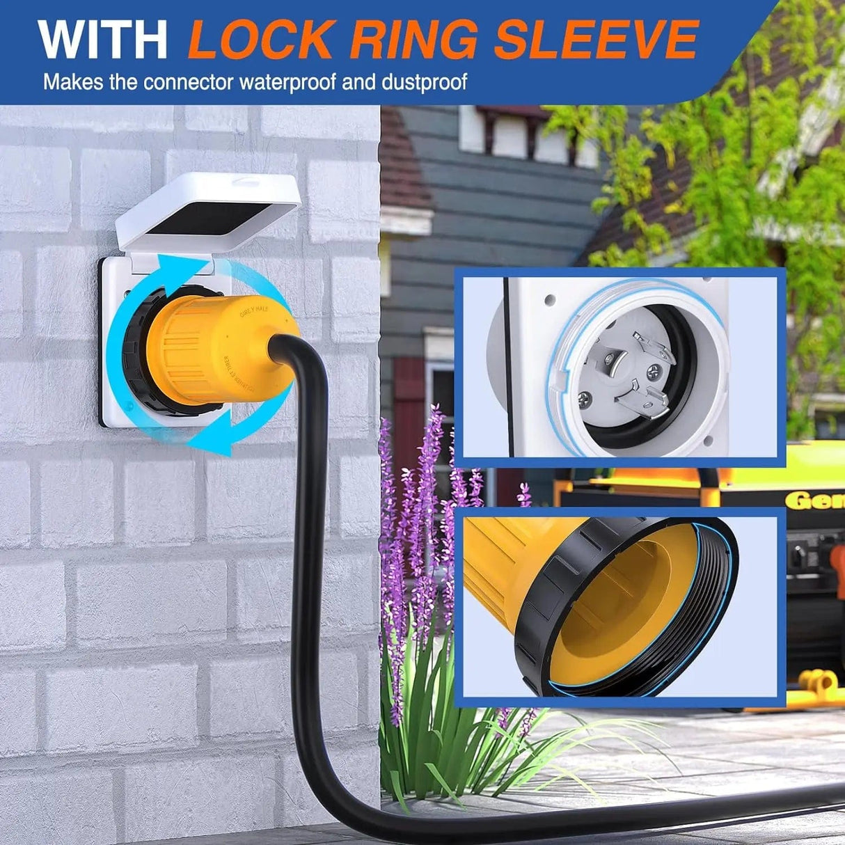 RV Parts 30AMP Shore Power Inlet Receptacle Locking Ring