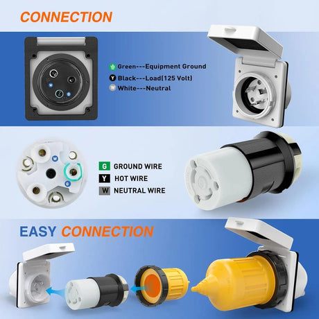 RV Parts 30AMP Shore Power Inlet Receptacle Locking Ring