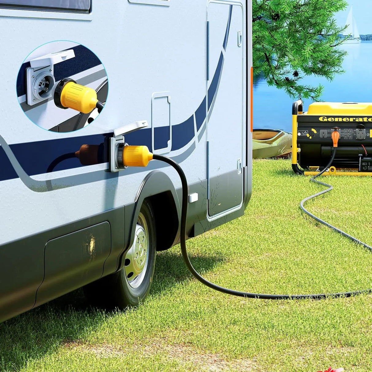 RV Parts 30AMP Shore Power Inlet Receptacle Locking Ring